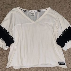 White and black pink/ Victoria secret crop top
